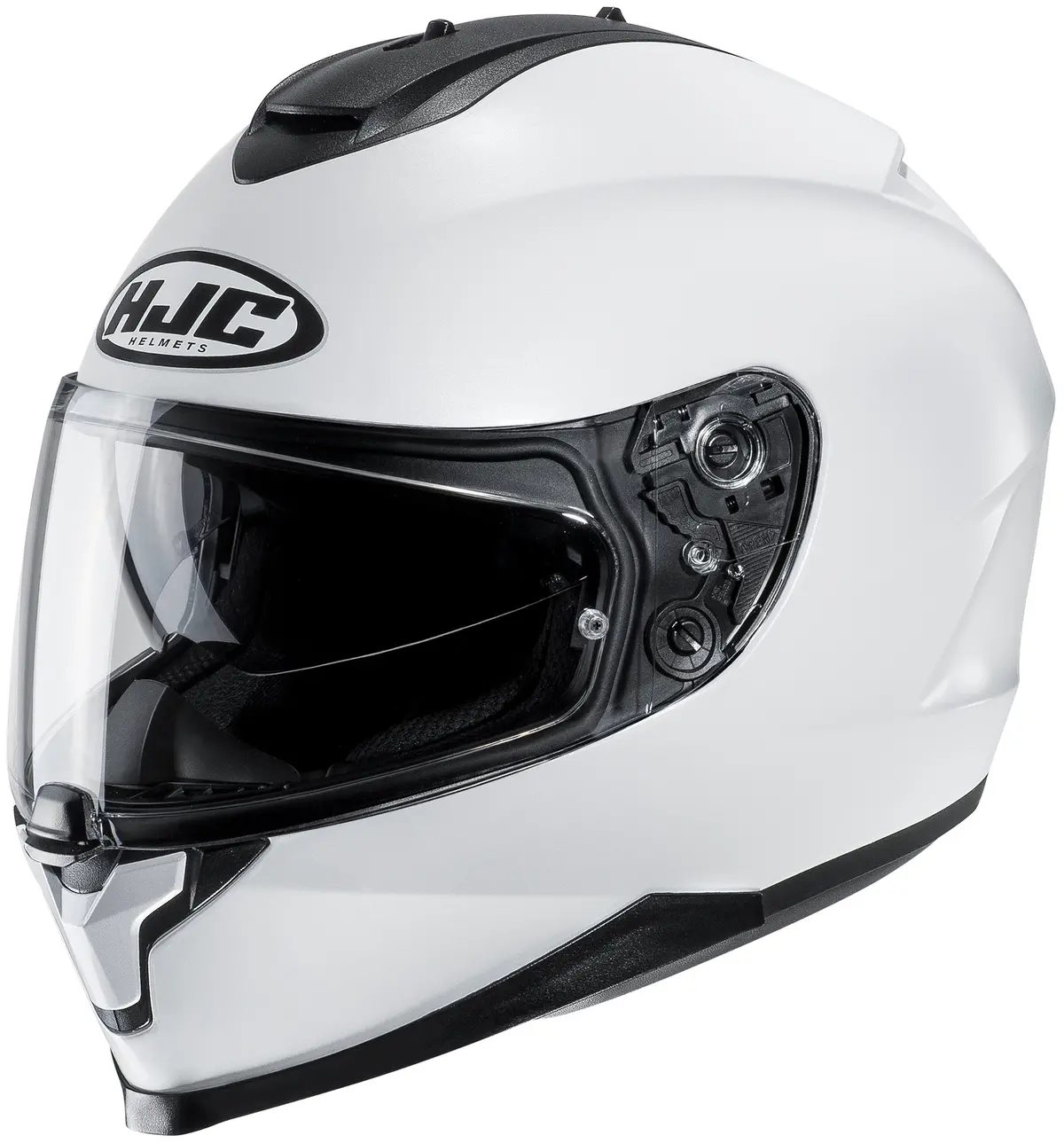 Hjc C70 Solid White Full Face Motorcycle Helmet 1