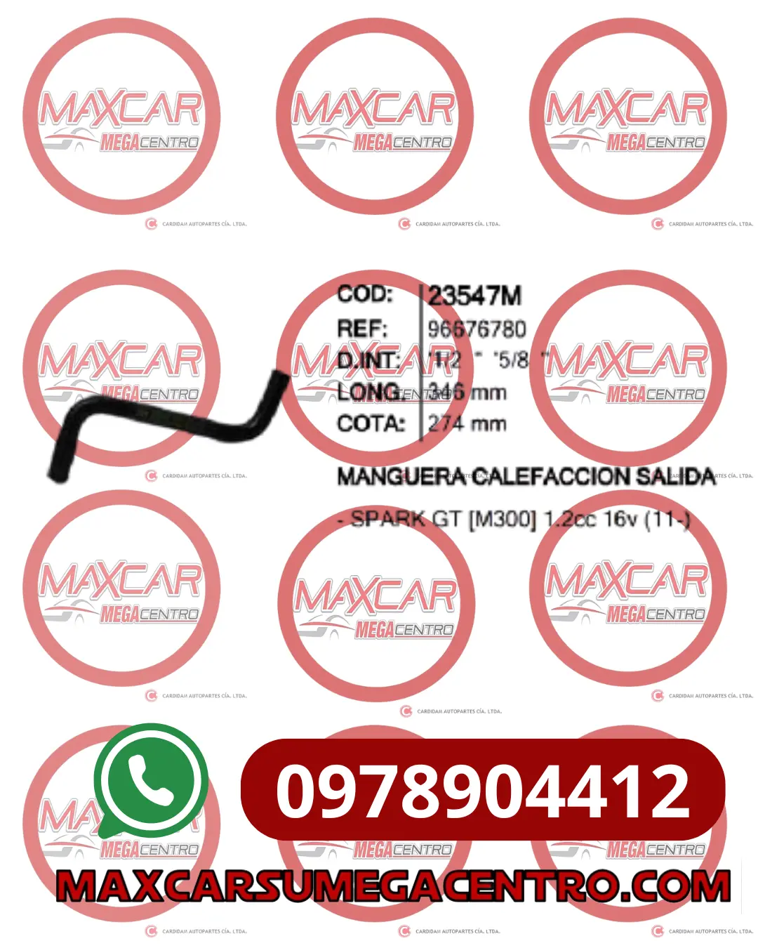Man.23547M Manguera Calefaccion Salida Inr 23547 Spark Gt 1.2 16V 11-(M300) (96676780) 1