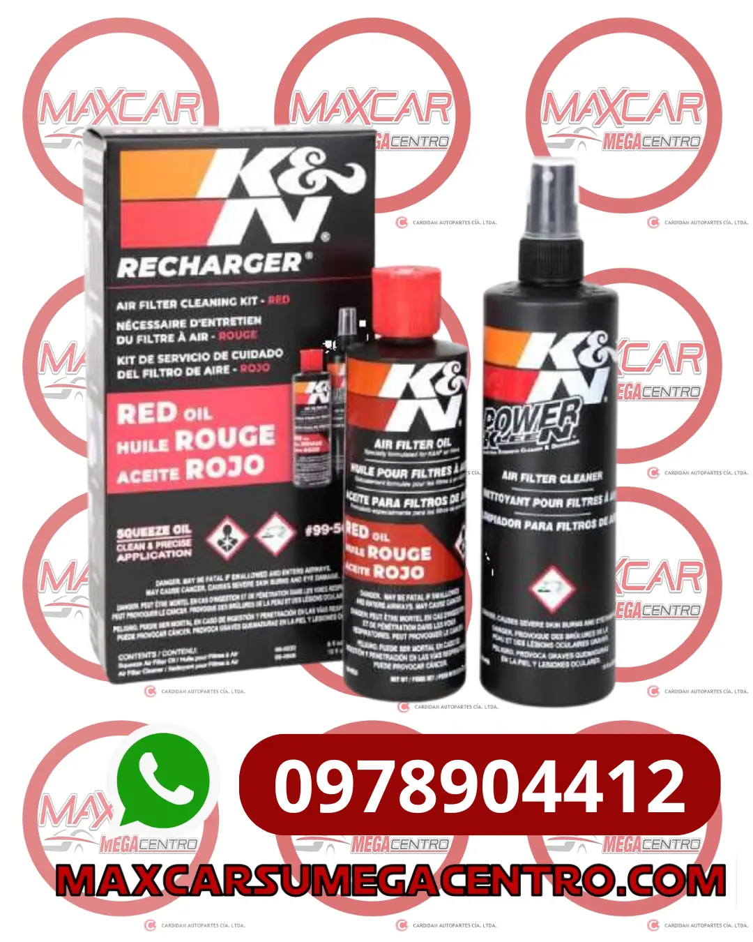 Lim.5050 Kit Limpieza Mantenimiento K&N Rojo 1