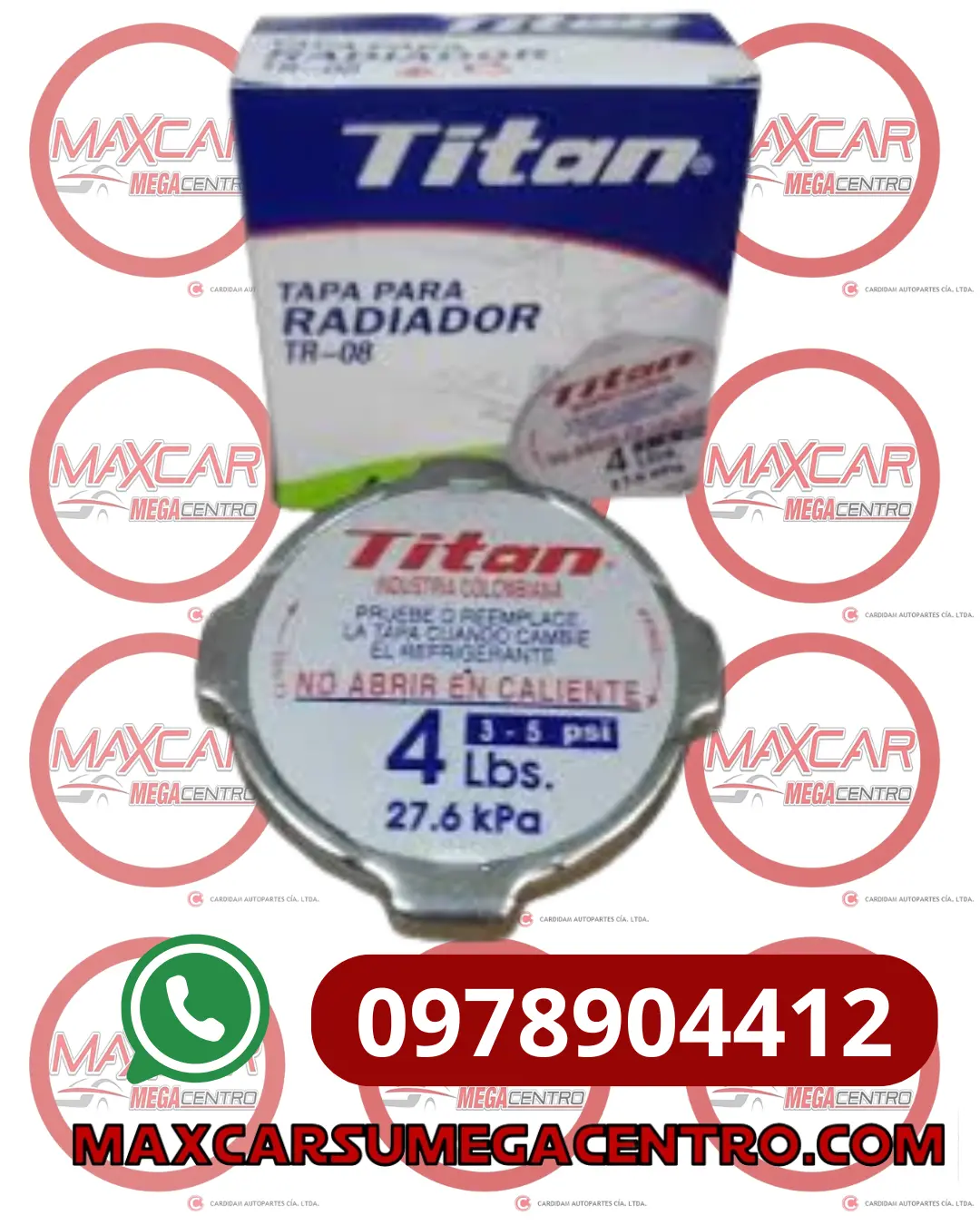 Tap.Tr08 Tapa Radiador Titan Sellado 4Lbs 1