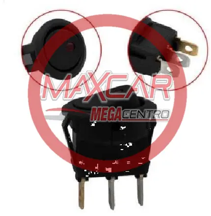 Switch Lesser Rocker 3P 1T 12V Negro Redondo C/Testigo 2.4X4x3cm (607.112) - Sl607112 1