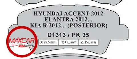 Pf.D1313 Pastilla Freno Pos High Power Accent 12-/Tucson Ix 16- Landwind X2 Tivoli Korando Creta Ioniq (Hpbpa0018) 1