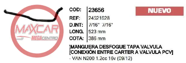 Manguera Calefaccion Inr 23656 Chevrolet N200 - M23656 1