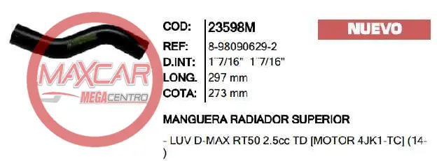 Manguera Rad Sup Inr 23598 Dmax Rt50 2 - M23598m 1