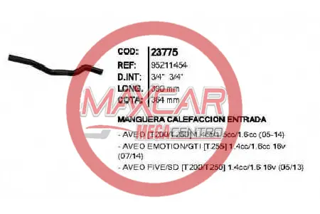 Manguera Calefaccion Entrada Inr 23775 Aveo T200/T250 - M23775 1