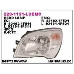 Faros Silvin Depo Kia Sportage 09-10 R 92102 1F511 R 223-1131-Ld-Ec R-F511r 1