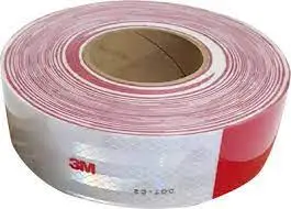 Cinta Reflectiva 3M Sg.17 Lisa Rojo/Blanco 45Metros (Rollo) - Sg17 1