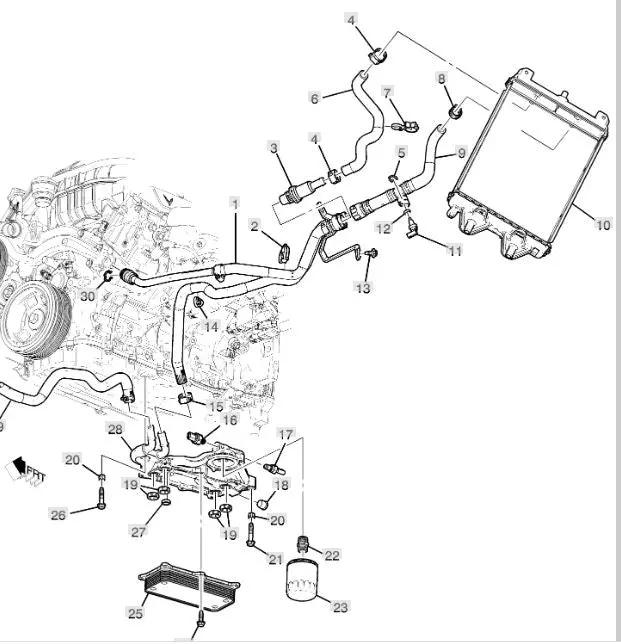 2020 C8 Engine Oil Cooler And Lines 1