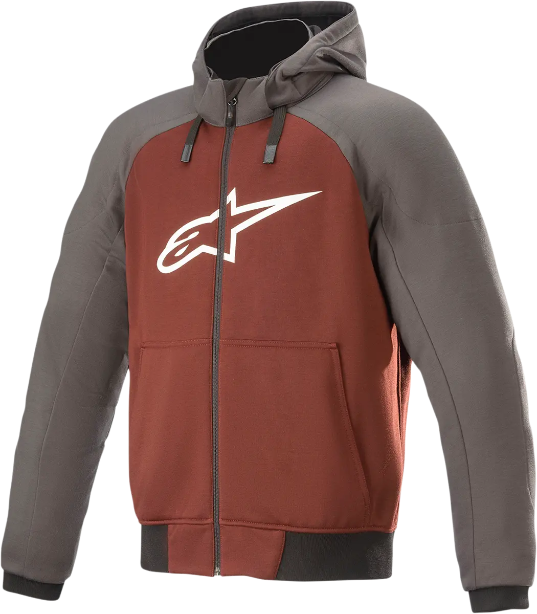 Alpinestars Chrome Hoodie In Gray/Burnt Orange – Size Large (Model #4200918-9134-L) 1