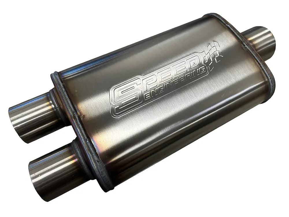 3" Inlet/2.5"  Dual Outlets "Street Series" Muffler | (Center Inlet, Dual Outlets) 1