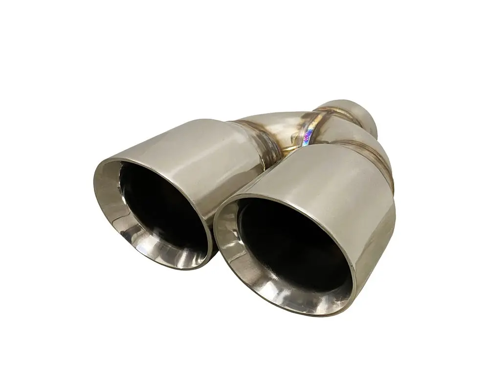 Stainless 2.5" Dual Exhaust Tips | (9.5" Length, 3.5" Tips) Double Wall 1