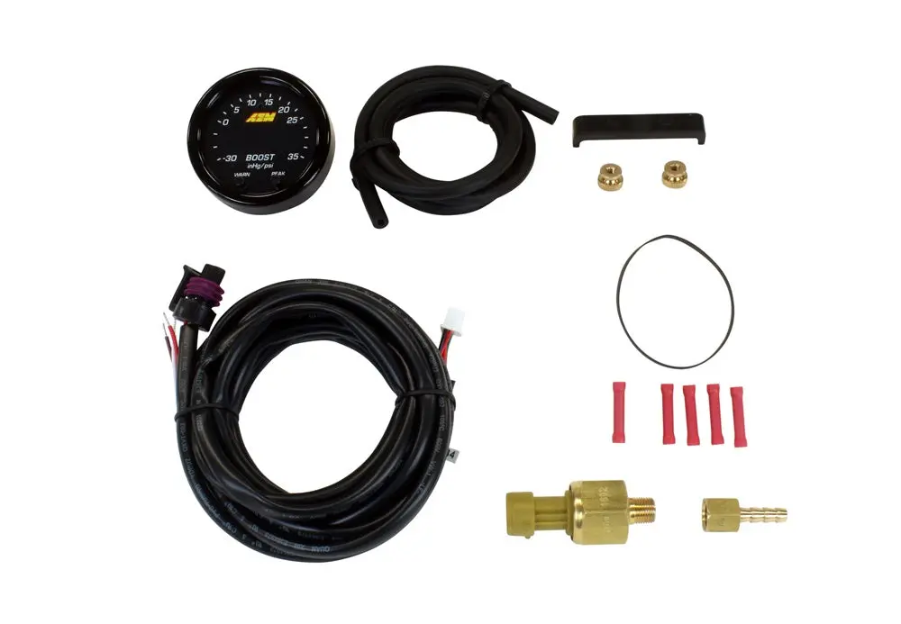 Aem X-Series Boost Gauge  0-35Psi/2.5Bar | Black Bezel And Black Faceplate 1