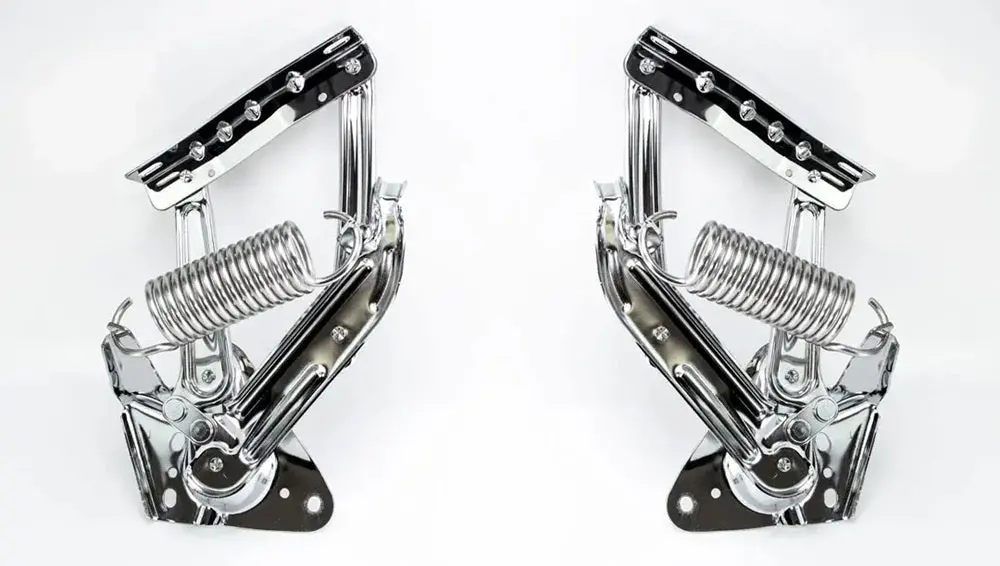 Amd Chrome Hood Hinges W/ Stainless Springs - Lh/Rh Pair | 67-72 Chevy Gmc Truck Suburban; 69-72 Blazer; 70-72 Jimmy 1