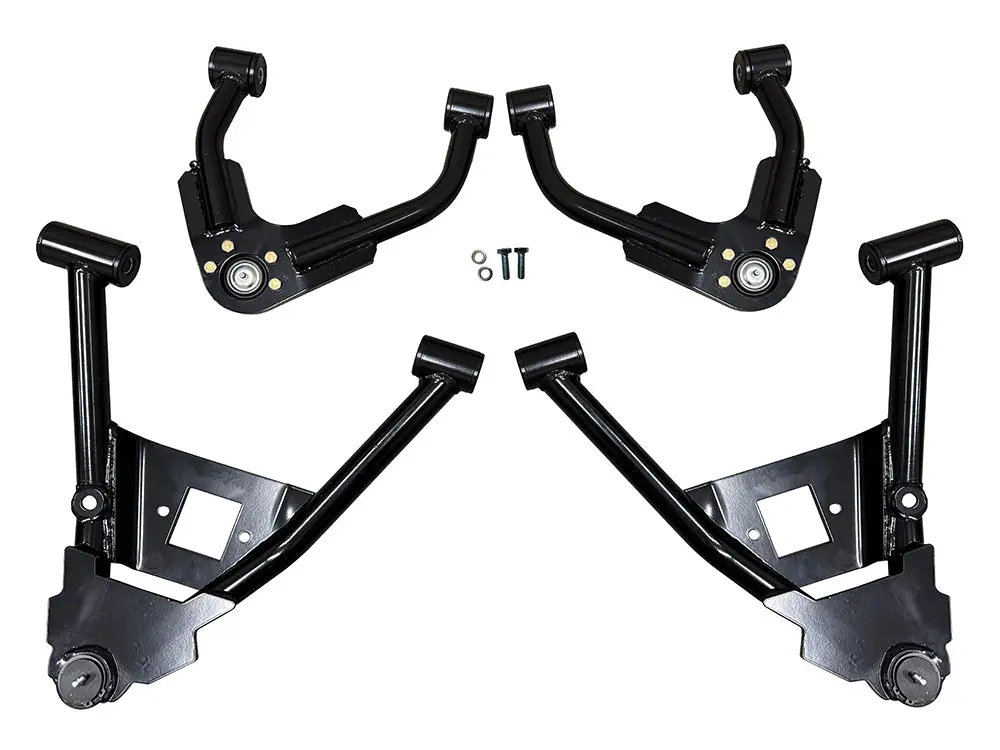 Silverado & Sierra 4" Drop Front Upper & Lower A-Arms (2007-13) Black 1