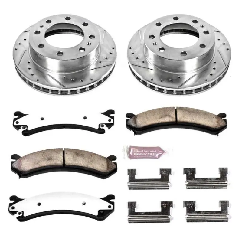 Power Stop Z36 Truck & Tow Brake Kit – Front Rotors And Pads For 2000–2005 Cadillac Deville 1