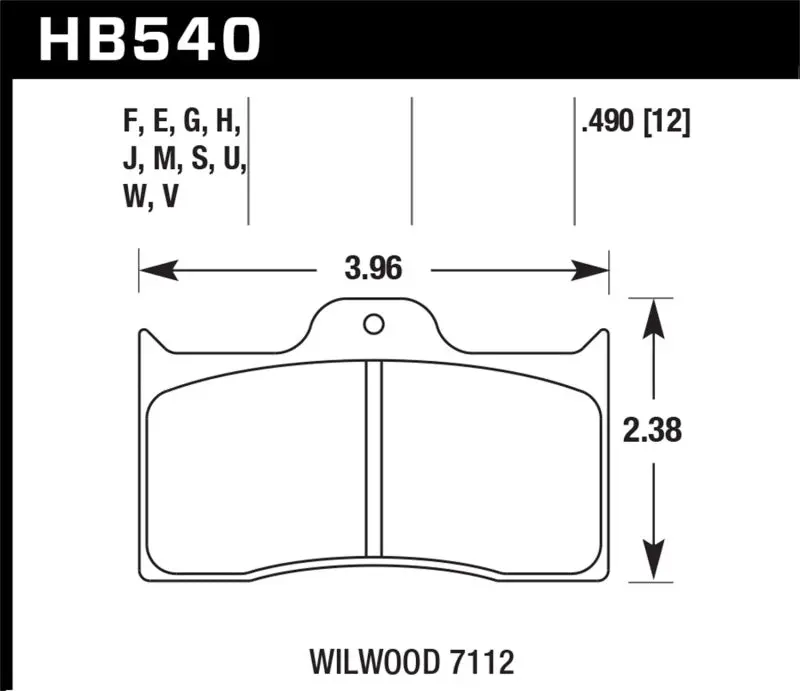 Hawk Wilwood 7112 Caliper Dtc-70 Brake Pads 1