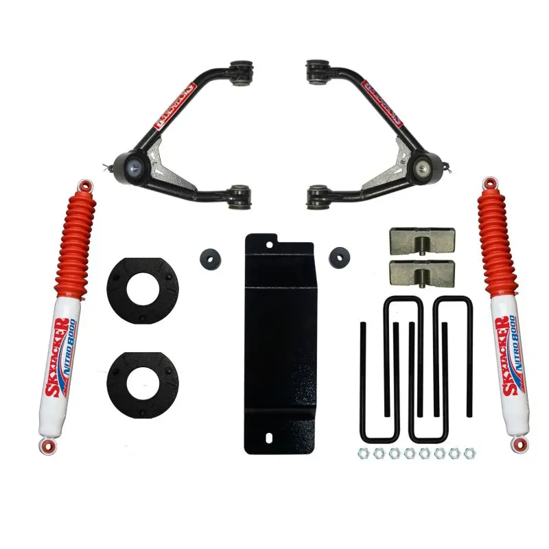Skyjacker Uca Lift Kit – 3.5 To 4-Inch Front Lift For 2014–2016 Gm 1500 4Wd W/ Aluminum Or Steel Upper Control Arms, Includes Rear Nitro 8000 Shocks 1