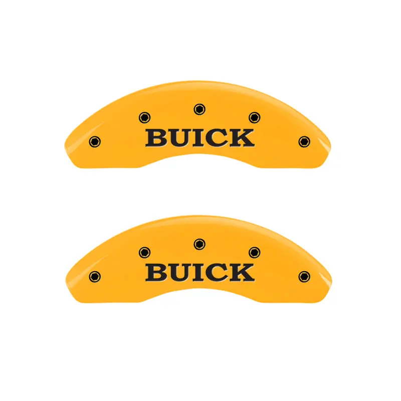 Mgp Engraved Yellow Caliper Covers – Front And Rear With Buick Shield Logo 1