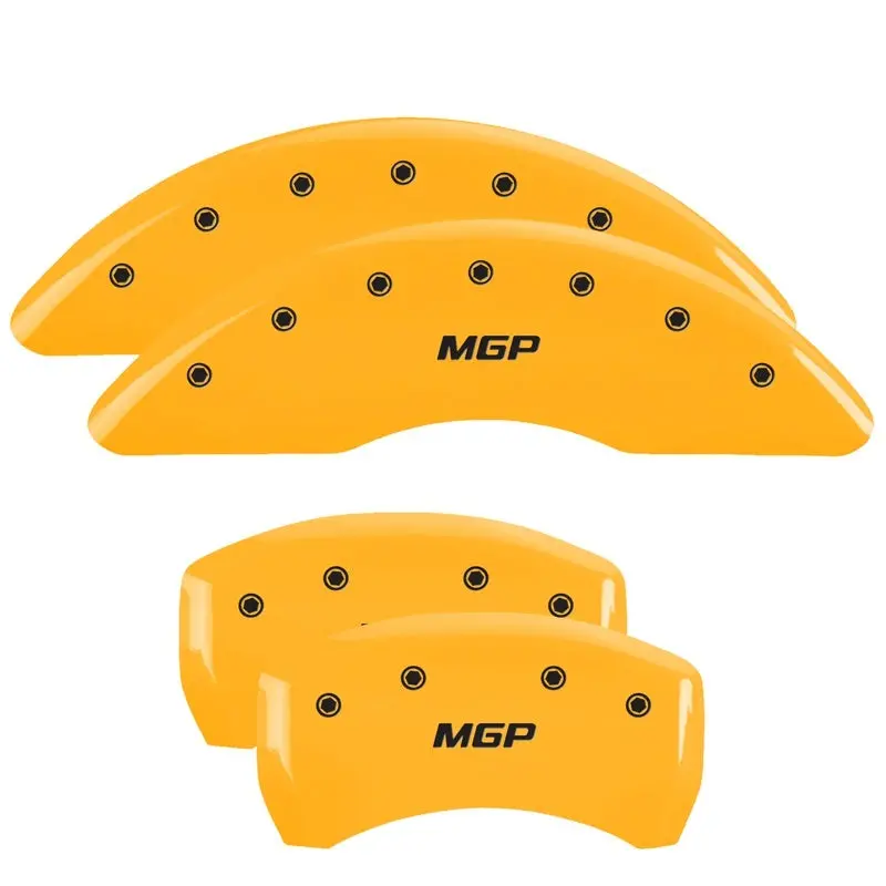 Mgp 4 Caliper Covers Engraved Front & Rear Mgp Yellow Finish Black Char 2018 Mercedes-Benz Gle43 Amg 1