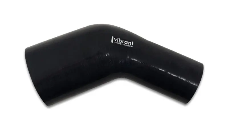 Vibrant 3" X 4" 45° Black Silicone Transition Hose – In/Out Configuration 1