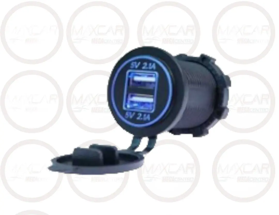 Cargador Doble Usb 2.1A Con Led Azul Sw446 - Sw446 1