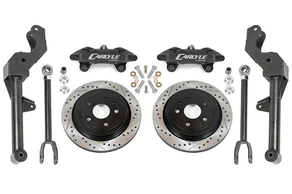 5Th Gen Camaro 15" Conversion Kit By Carlyle Racing| Drilled And Slotted Rotors, Black Calipers 1