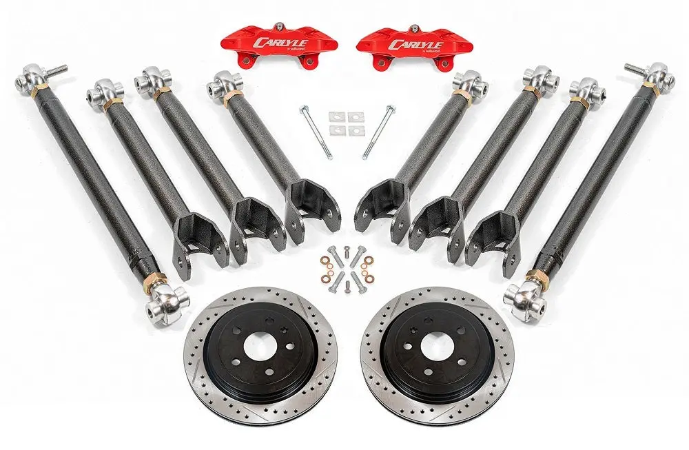 Cts V-2 15" Conversion Kit By Carlyle Racing| Drilled And Slotted Rotors, Red Calipers 1