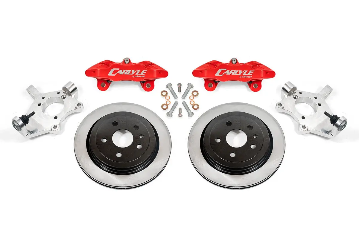 C5/C6 15" Conversion Kit By Carlyle Racing| Solid Rotors, Red Calipers 1