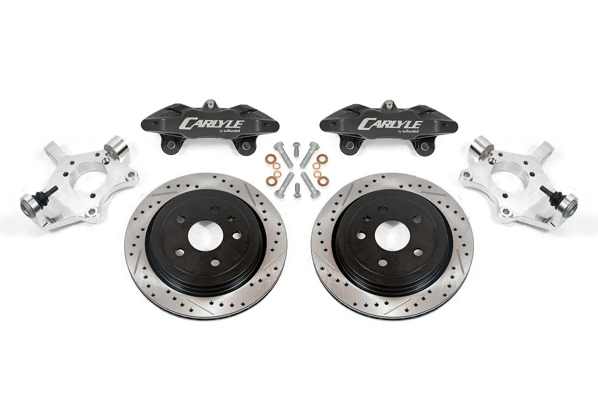 C5/C6 15" Conversion Kit By Carlyle Racing| Drilled And Slotted Rotors, Black Calipers 1