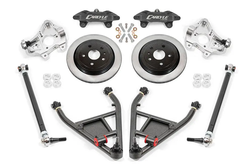 C7 15" Conversion Kit By Carlyle Racing| Solid Rotors, Black Calipers 1