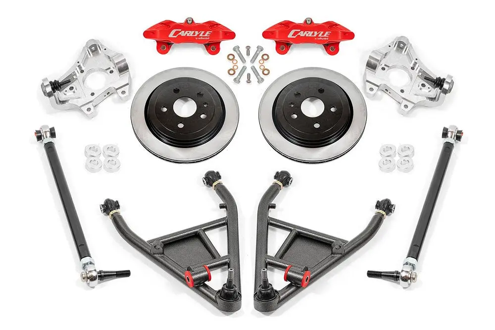 C7 15" Conversion Kit By Carlyle Racing| Solid Rotors, Red Calipers 1