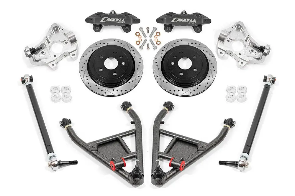 C7 15" Conversion Kit By Carlyle Racing| Drilled And Slotted Rotors, Black Calipers 1