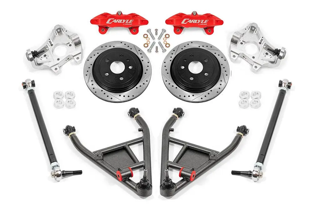 C7 15" Conversion Kit By Carlyle Racing| Drilled And Slotted Rotors, Red Calipers 1