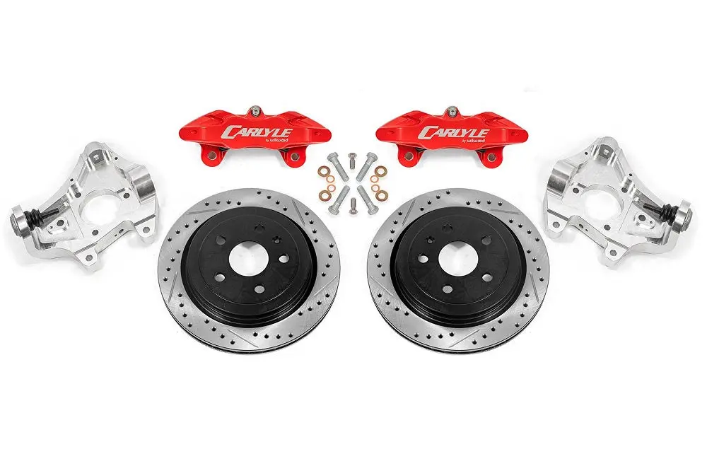 C7 17" Conversion Kit By Carlyle Racing| Drilled And Slotted Rotors, Red Calipers 1