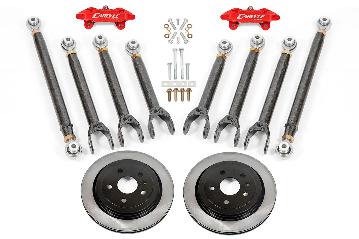Cts V-3 15" Conversion Kit By Carlyle Racing| Solid Rotors, Red Calipers 1