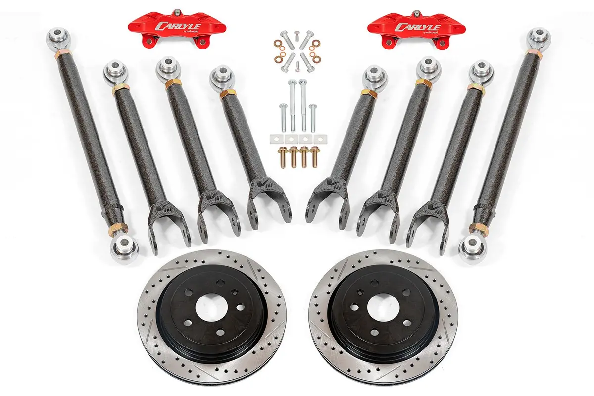 Cts V-3 15" Conversion Kit By Carlyle Racing| Drilled And Slotted Rotors, Red Calipers 1
