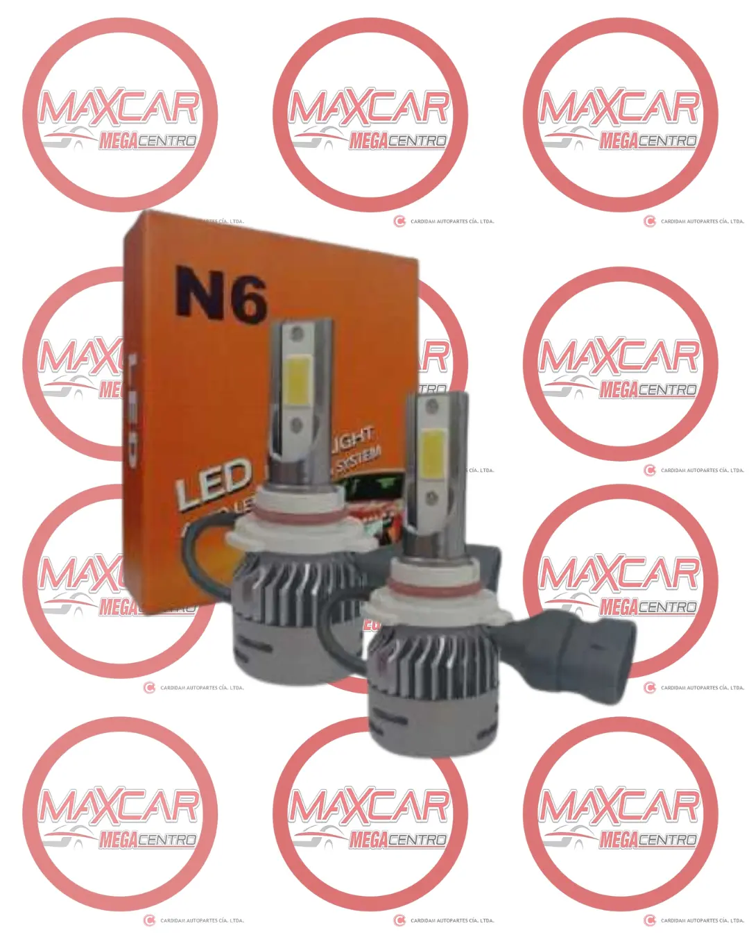 Far.9005 Halogeno N6 Leds 9005 6000Lm 50W 6000K 12/24V C/Coller 2Pcs Fc.263 1