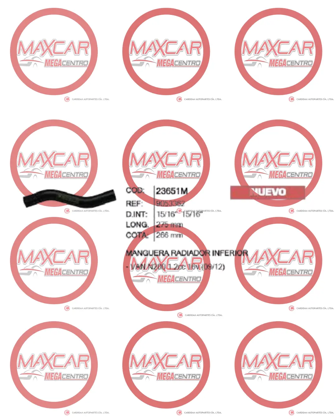 Man.9053362 Manguera Radiador Inf Mgt Van N200 1.2 1