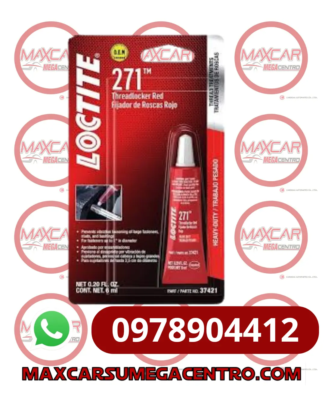 Peg.271 Loctite Fijador Roscas Rojo 6Ml (37421) 1