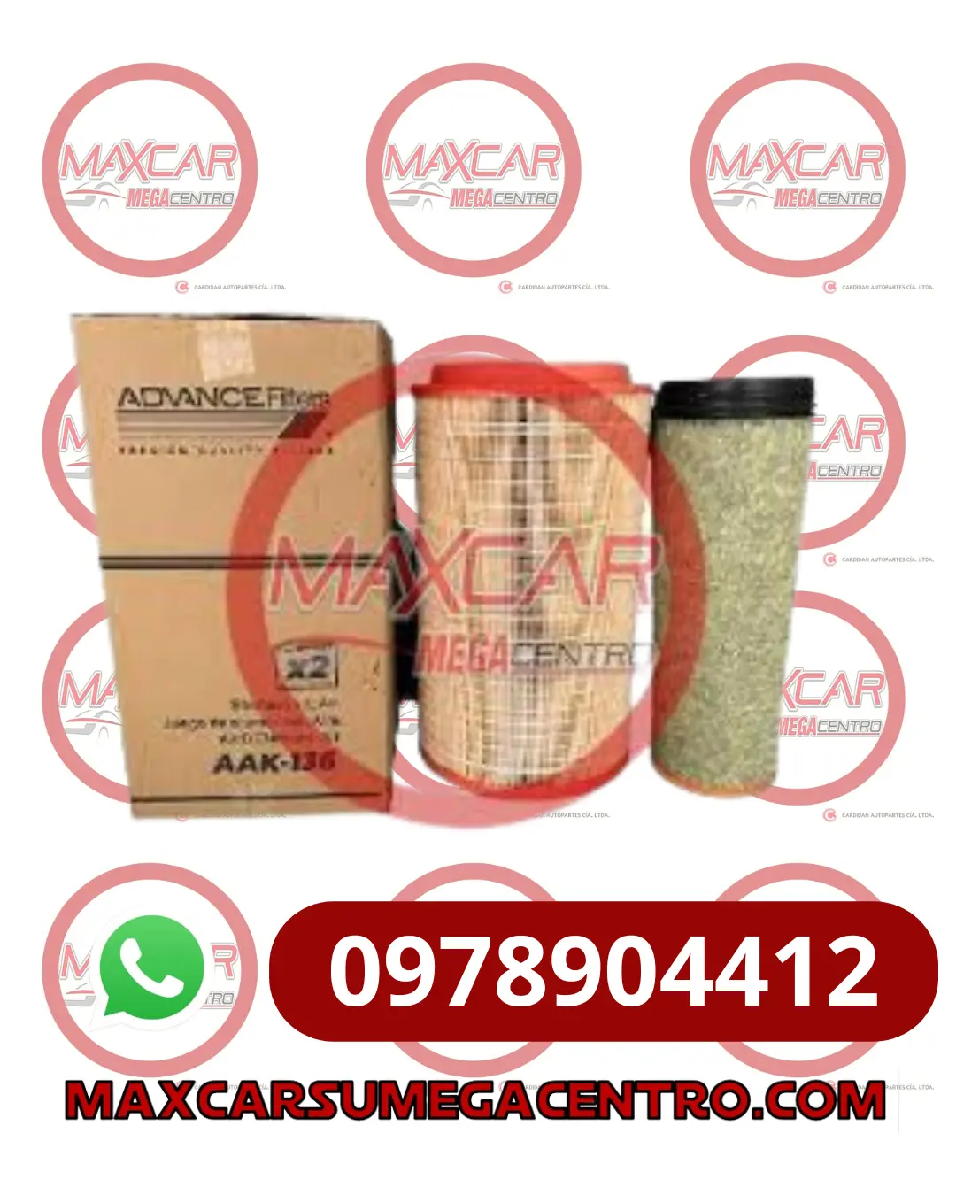 F.Aak136 Filtro Aire Advance Sinotruk Serie C7h 1245 20Ton (Aa27049 - Aa1813) 1