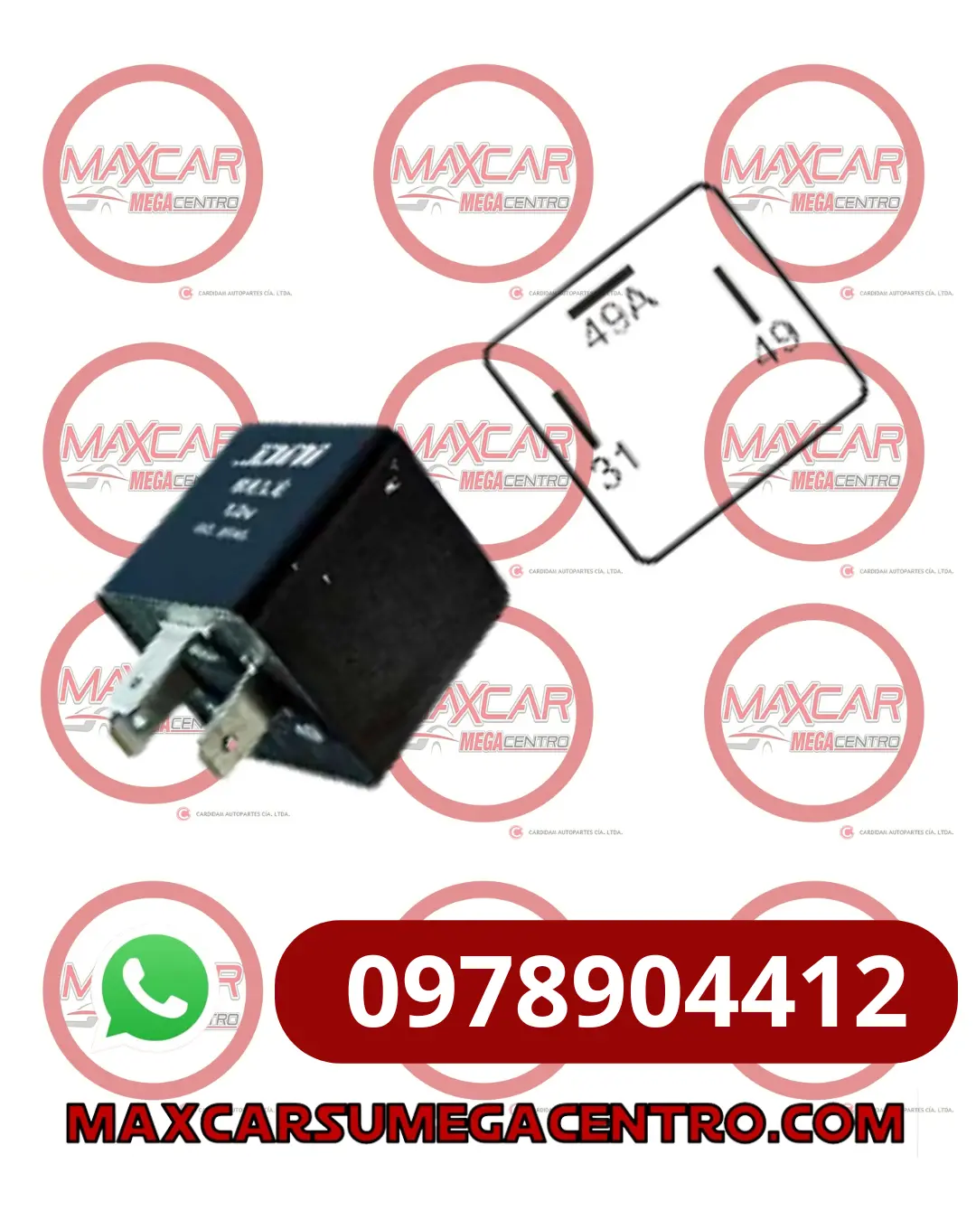 Fla.1109 Flasher 12V 3T Dni Fiat Vw Peugeot (Numeros) 1