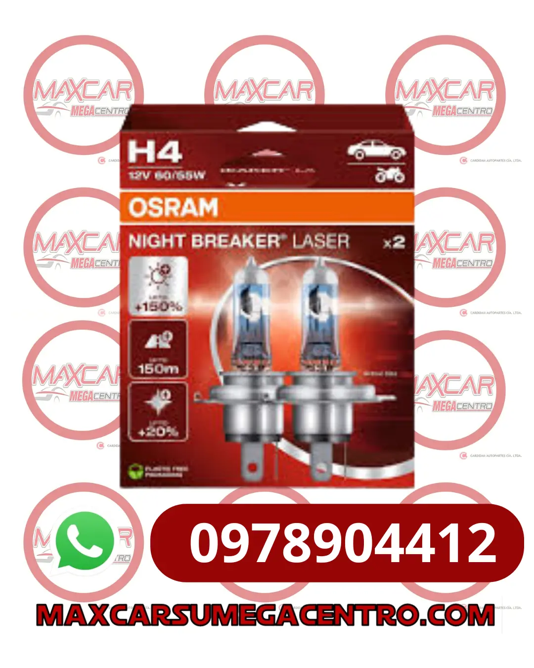 Far.H4 Halogeno Osram H4 12V 60/55W 64193Nl Night Breaker Led 2Uni 1