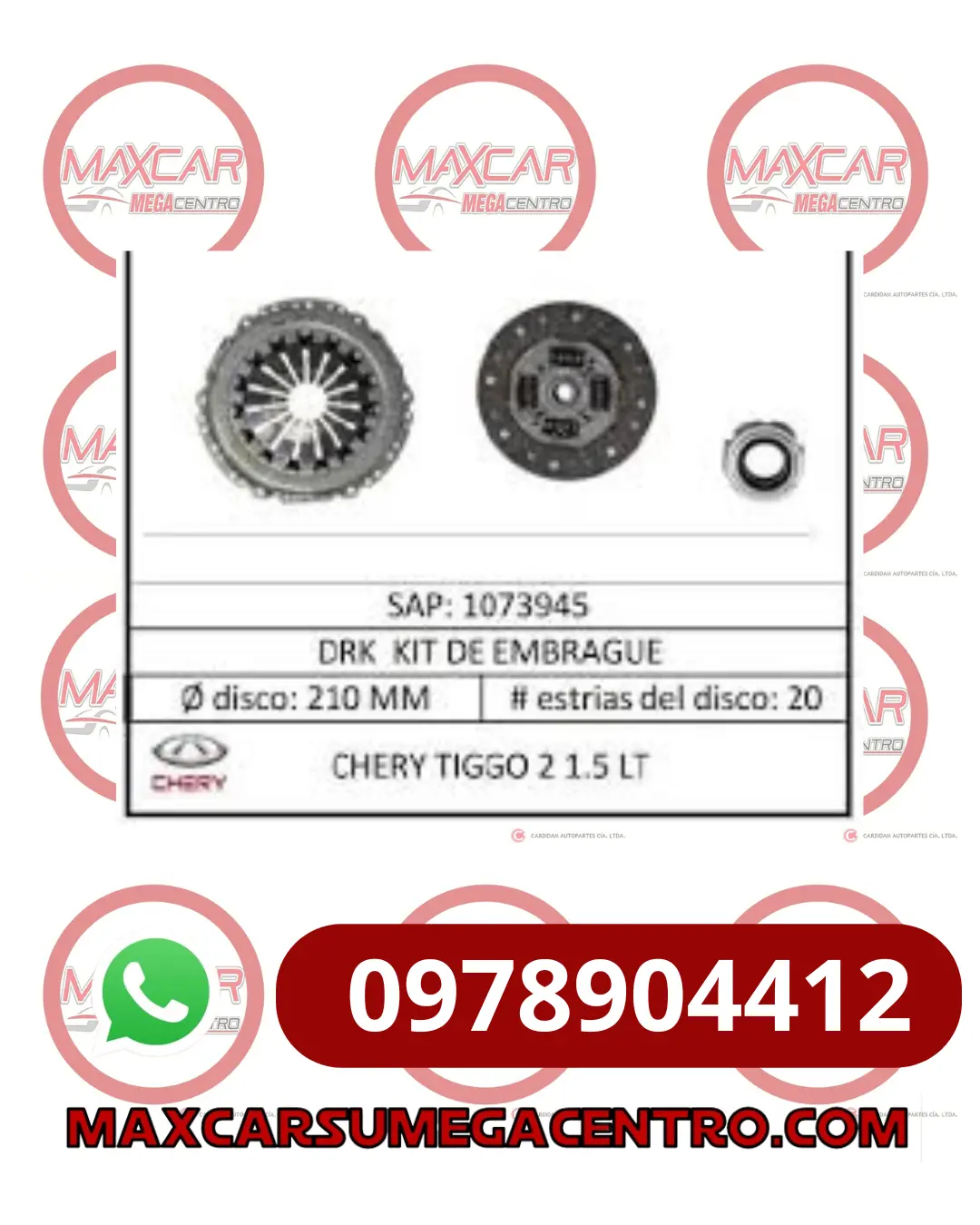 Ke.1073945 Kit Embrague Drk Chery Tiggo 2 1.5 18-21 1