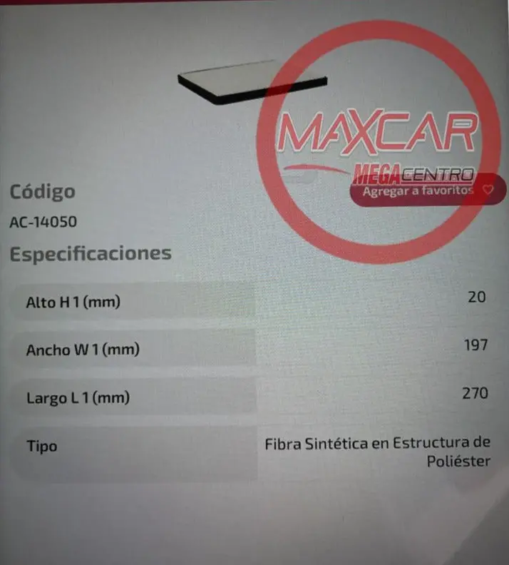 Filtro A/C Advance Ac14050 Grand Vitara Sz - Fac14050 1