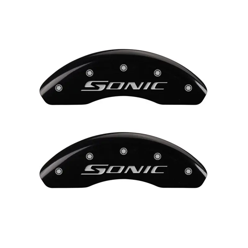 Mgp Engraved Front Brake Caliper Covers – Sonic Black With Silver Accents 1
