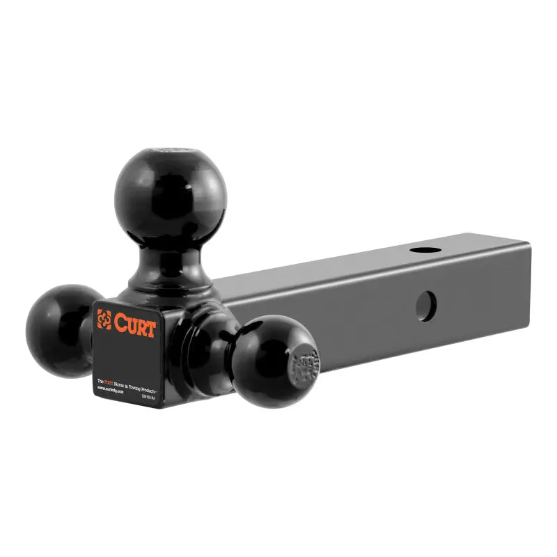 Curt Multi-Height Ball Mount With 2" Hollow Shank – Includes 1-7/8", 2", And 2-5/16" Black Balls 1
