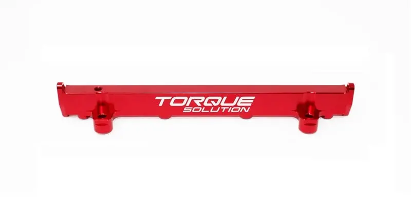 Torque Solution Mitsubishi Evo 4/5/6/7/8/9 Billet Aluminum Top Feed Fuel Rail - Red 1