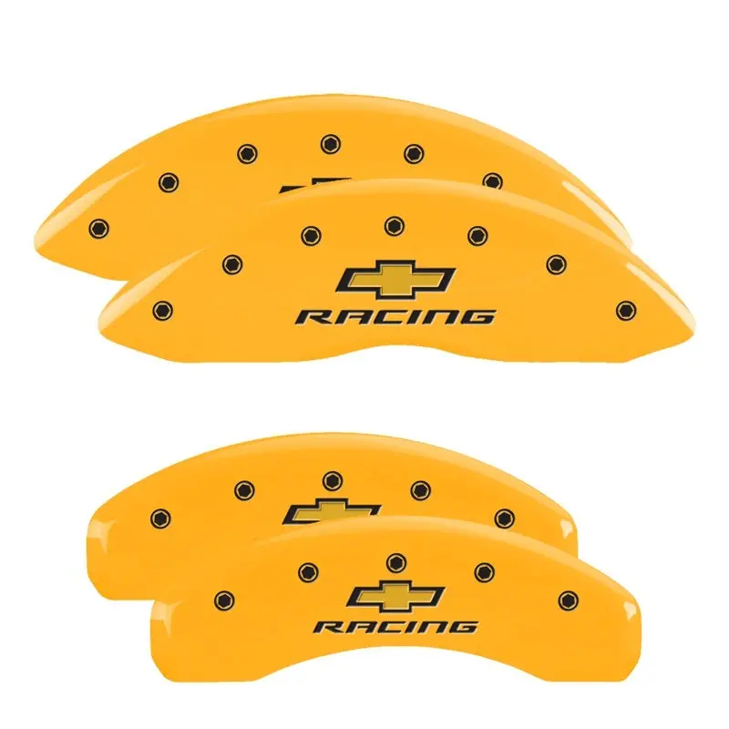 Mgp Engraved Front & Rear Brake Caliper Covers – Racing Yellow On Black, Fits 2011 Camaro 1