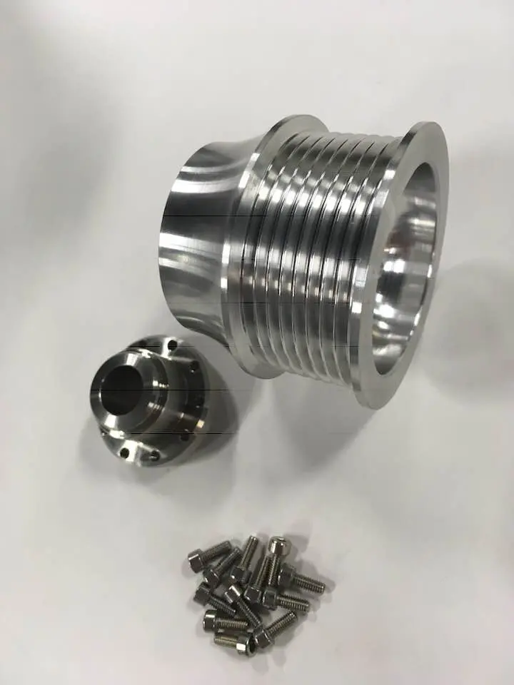 2016-2019 2.35" 8 Rib Lt4 Conversion Pulley And Hub For Corvette Blower To Zl1,Ctsv Spacing 1