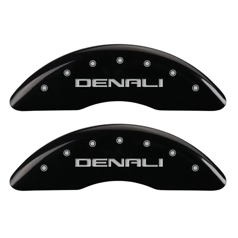 Mgp Engraved Front & Rear Brake Caliper Covers – Denali Black Finish With Silver Chrome Accents 1